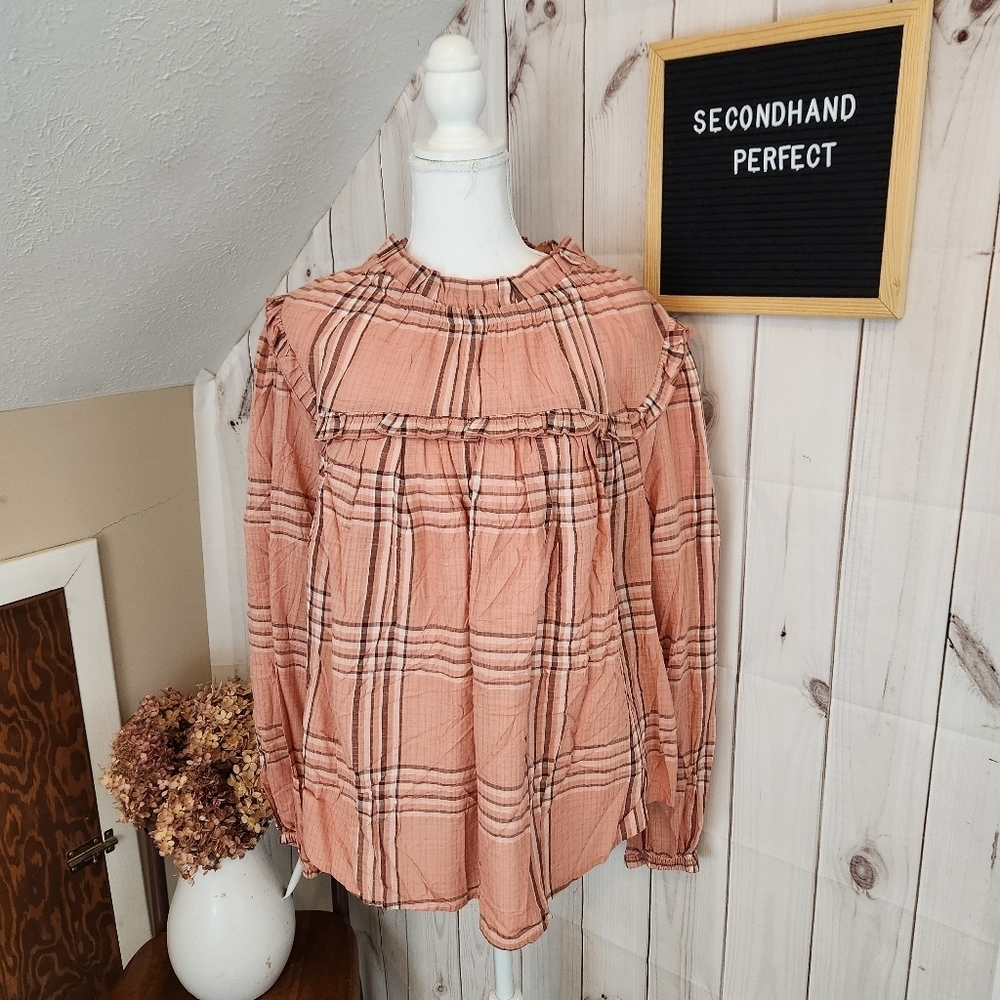 a.n.a Plaid Boho Top